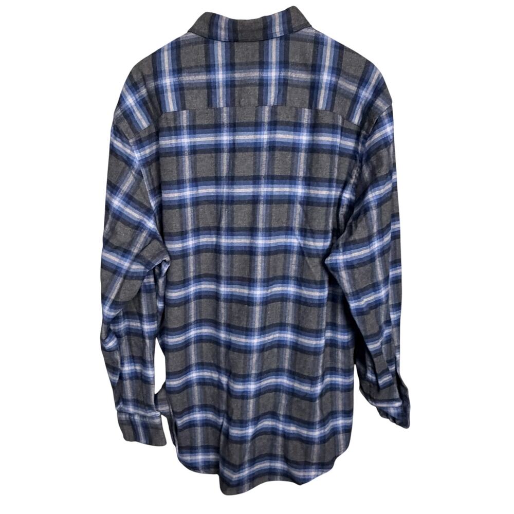 Pendelton Mason Gray & Blue 100% Cotton Flannel Plaid Mens XL Button Down Shirt - Picture 2 of 8